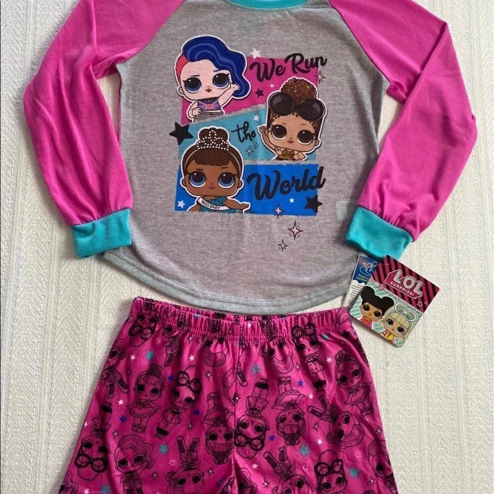 L.O.L. SURPRISE!  Girls Size 8 2-pc Get Happy Top & Short Pajama Set